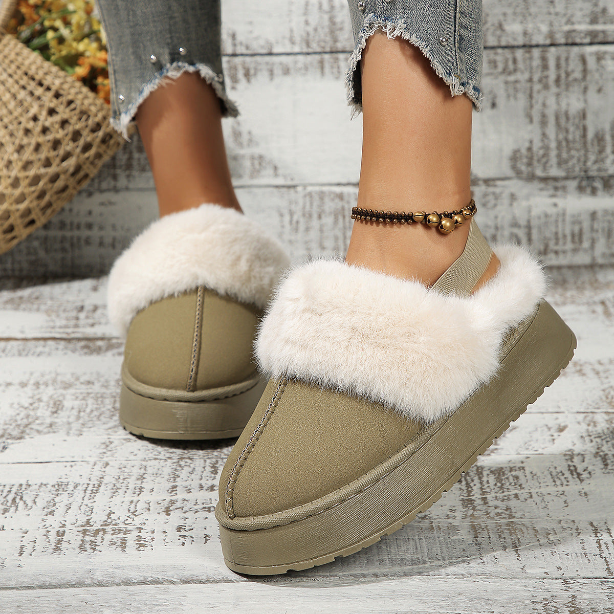 Autumn And Winter New Ladies Platform Cotton-padded Boots