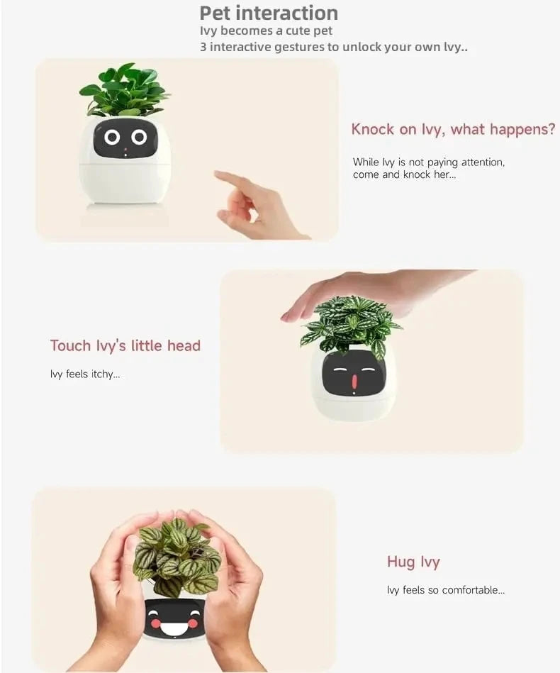 Ivy PlantaLux Intelligent Pot Endless Fun Over 49 Rich Expressions 7 Smart Sensors And AI Chips Make Raising Plants Easy And Fun