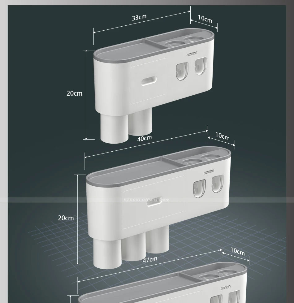 Magnetic Wall-Mounted Toothbrush Holder & Dispenser