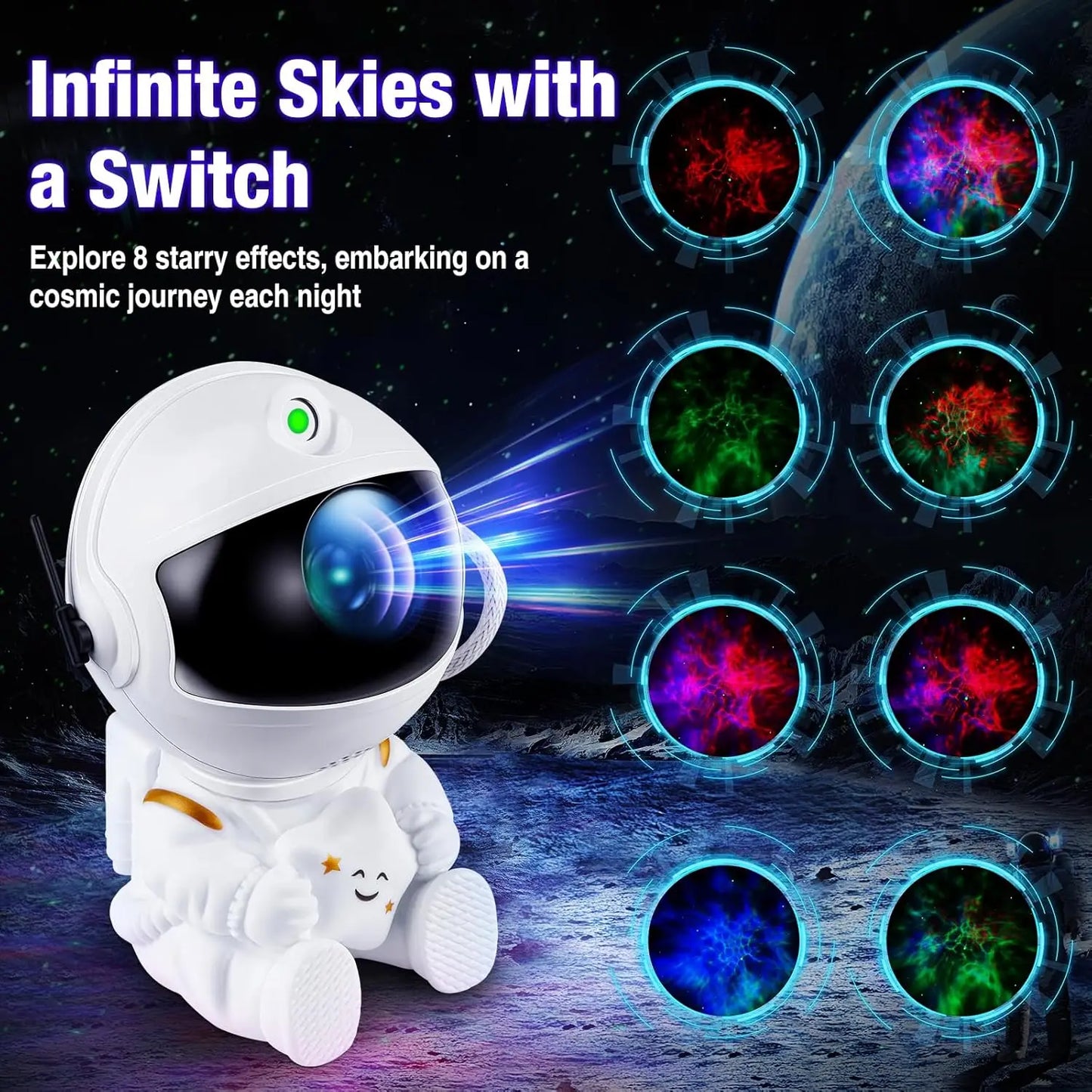 Astronaut Galaxy Star Projector Night Light