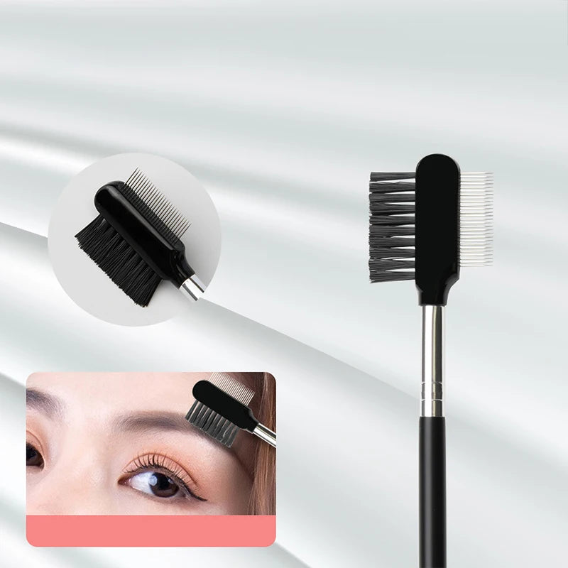 Stainless Steel Eyebrow Curler Eyelash Steel Needle Comb Three-piece Eyebrow Brush and Comb Cutter Set Beauty Tools