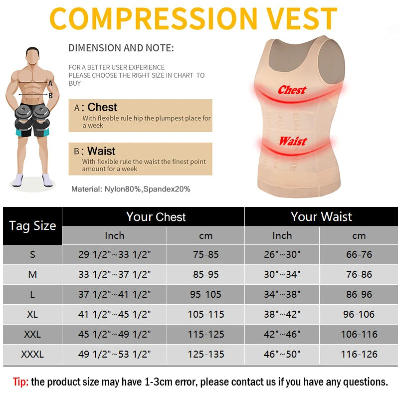 Men's slimming shapewear vest