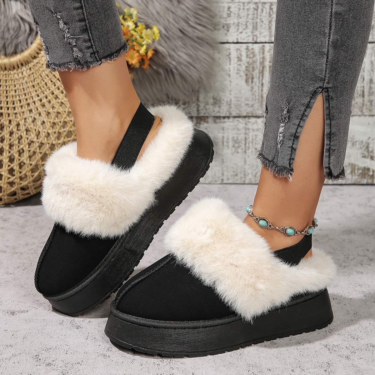 Autumn And Winter New Ladies Platform Cotton-padded Boots