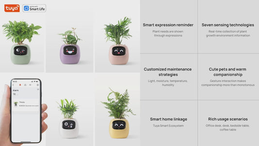 Ivy PlantaLux Intelligent Pot Endless Fun Over 49 Rich Expressions 7 Smart Sensors And AI Chips Make Raising Plants Easy And Fun